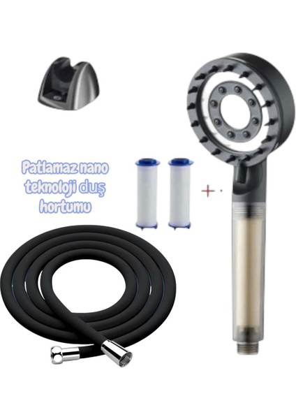 Masaj Özellikli Duş Seti Patlamz Hortumlu