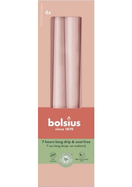 Puslu Pembe Konik Mumlar 4 Paket - 24,5 cm - 7 Saat Yanan Damlamayan Mumlar - Akşam Yemeği, Parti, Düğün Dekoru Için fiyatları