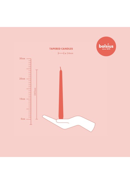 Puslu Pembe Konik Mumlar 4 Paket - 24,5 cm - 7 Saat Yanan Damlamayan Mumlar - Akşam Yemeği, Parti, Düğün Dekoru Için