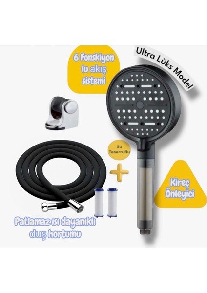 Yeni Duş Seti Patlamaz Hortumlu Kireç Önleyici Özellikli