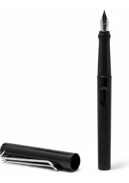 Jınhao Mavi Mürekkep Kartuşlu Dolma Kalem + 5 Adet Yedek Kartuş (Siyah )