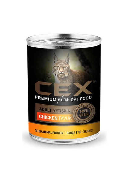 Parça Etli Tahılsız Tavuklu Kedi Konservesi 415 gr *4 Adet