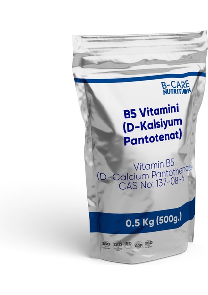 Vitamin B5 (D-Calcium Pantothenate) Toz Hammadde 0.5 kg (500G.)