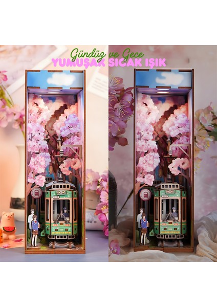 Sakura Seyahati – Mini Ahşap Book Nook – Kendin Yap Japon Kiraz Çiçekleri Temalı Book Nook modelleri