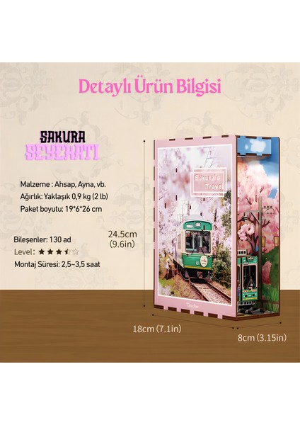 Sakura Seyahati – Mini Ahşap Book Nook – Kendin Yap Japon Kiraz Çiçekleri Temalı Book Nook fırsatları