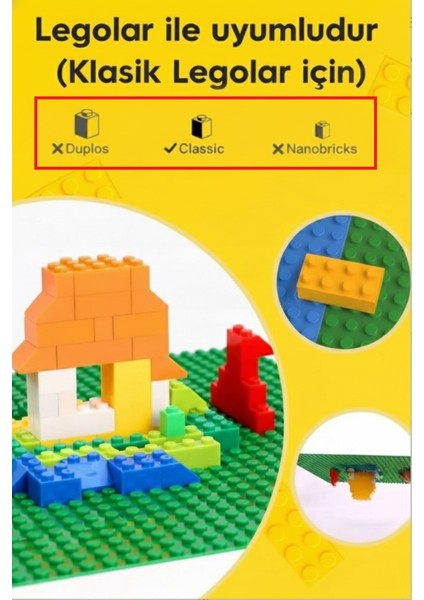 Classic Mavi Zemin Plakası – 25×25 cm Sert Taban | Lego® ile Uyumlu Yapı Blok Platformu fırsatları