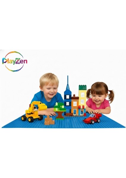 Classic Mavi Zemin Plakası – 25×25 cm Sert Taban | Lego® ile Uyumlu Yapı Blok Platformu