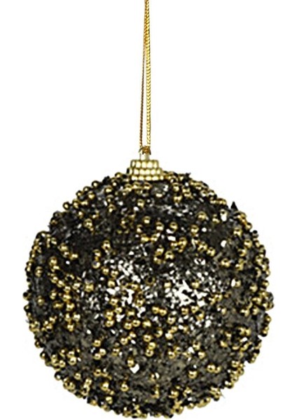 Yılbaşı Topu Kırçıllı Gri 8cm