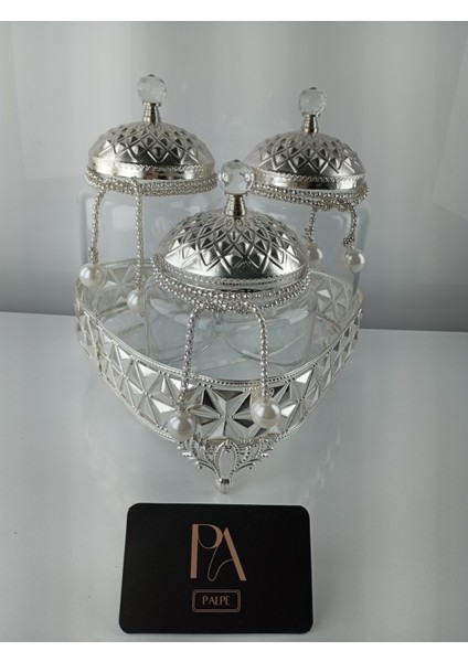 3lü Kavanoz Çay Kahve Şekerlik Kavanoz Sunumluk Söz Nişan Kız Isteme Çikolatalık Dekoratif Obje Biblo Süs Eşya