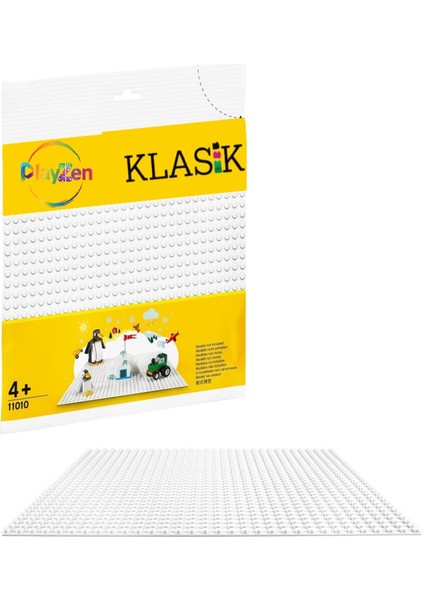 Classic Beyaz Zemin Plakası – 25×25 cm Sert Taban | Lego® ile Uyumlu Yapı Blok Platformu