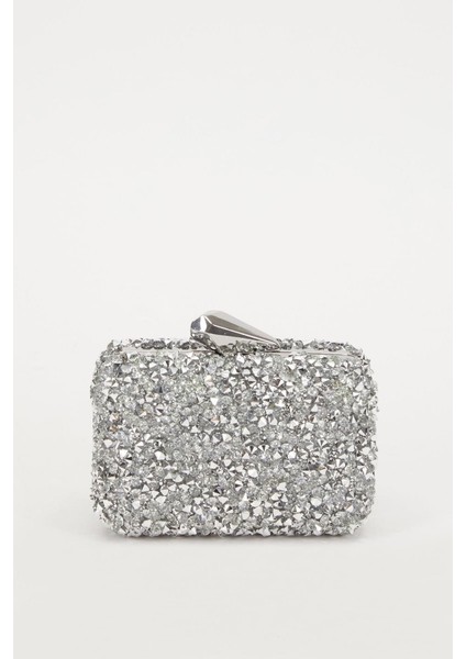 ​​​kare Taşlı Abiye El Çantası 930190 Gümüş fiyatları