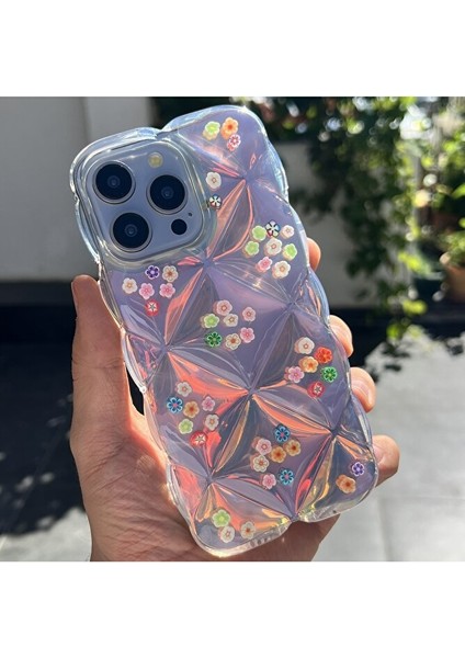 iPhone 15 Pro Max Hologramlı Baklava Desenli Kalın Şeffaf Telefon Kılıfı fırsatları