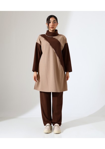 Selanik Boğazlı Iki Parça Tunik Takım