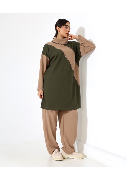 Selanik Boğazlı Iki Parça Tunik Takım indirimleri
