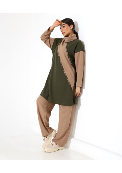 Selanik Boğazlı Iki Parça Tunik Takım