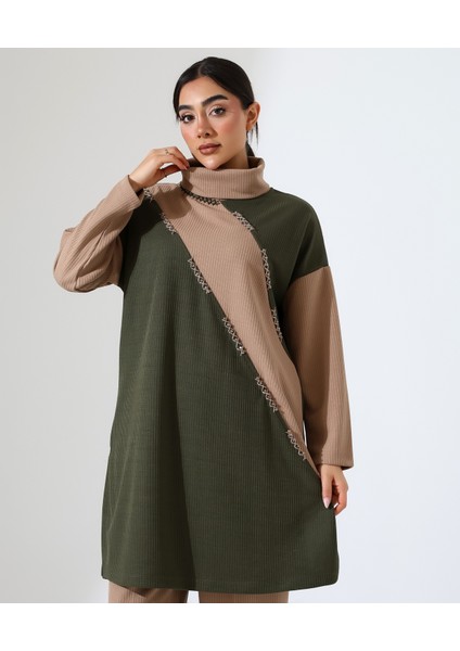 Selanik Boğazlı Iki Parça Tunik Takım