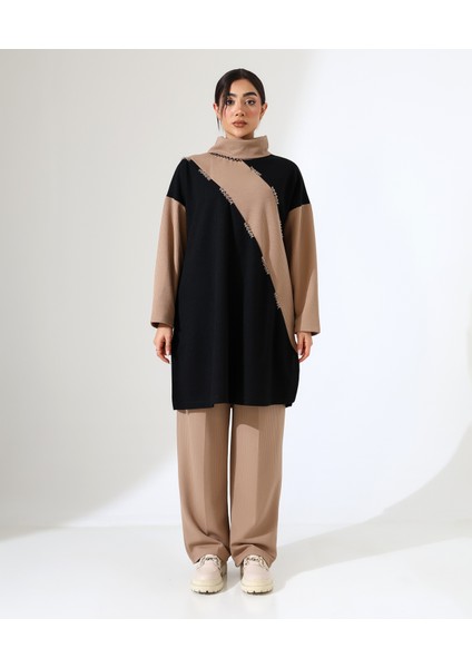 Selanik Boğazlı Iki Parça Tunik Takım