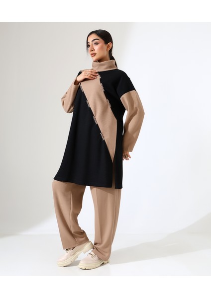 Selanik Boğazlı Iki Parça Tunik Takım fırsatları