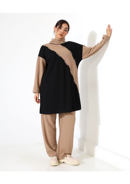 Selanik Boğazlı Iki Parça Tunik Takım indirimleri