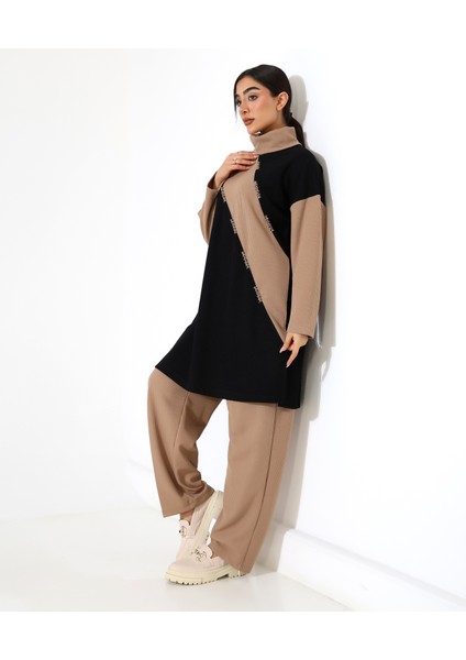 Selanik Boğazlı Iki Parça Tunik Takım