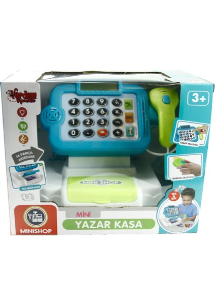 14 Parça Sesli Işıklı Hesap Makineli Barkod Okuyuculu Yazar Kasa Market Yazarkasa Pos Kırmızı Mavi fırsatları