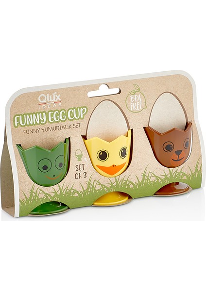 3 Adet Neşeli Yumurtalık Sofra Masa Yumurta Sunumluk L-00842 Qlux Ideas Bpa Içermez fiyatları