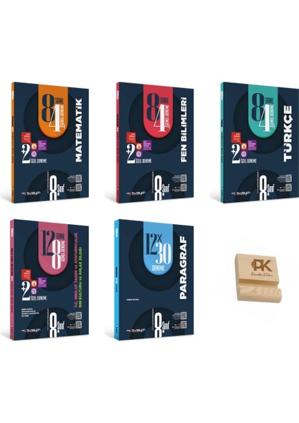 Motivasyon Lgs 8. Sınıf Matematik Türkçe Fen Inkılap ve Paragraf 5li Deneme Seti + Telefon Standı