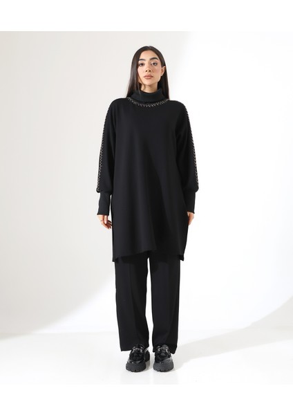 Yumuşak Dokulu Triko Detay Iki Parça Takım