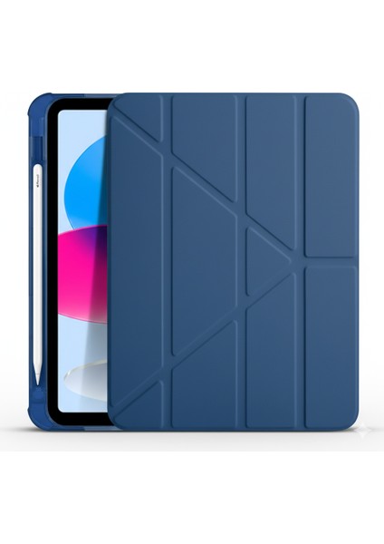 Apple iPad 11. Nesil (A16) 11 Inc (2025) Yatay ve Dikey Standlı Antişok Köşe Korumalı Kalemlikli Origami Slikon Kılıf modelleri
