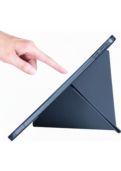 Apple iPad 11. Nesil (A16) 11 Inc (2025) Yatay ve Dikey Standlı Antişok Köşe Korumalı Kalemlikli Origami Slikon Kılıf fırsatları