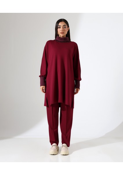 Yumuşak Dokulu Triko Detay Iki Parça Takım