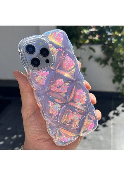 iPhone 15 Pro Max Hologramlı Baklava Desenli Kalın Şeffaf Telefon Kılıfı fiyatları