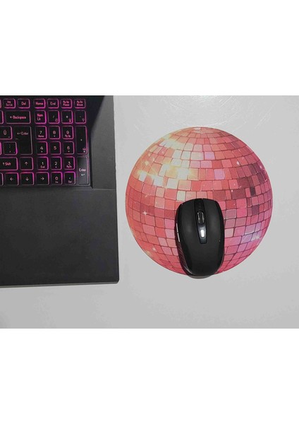Pembe Disko Topu Mouse Pad