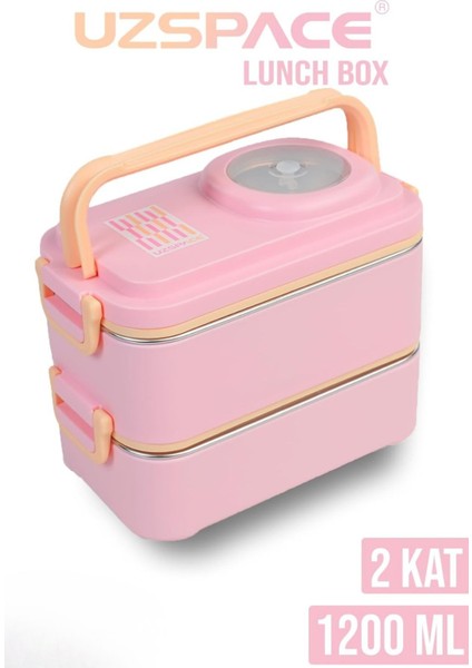 Içi Çelik Saklama Kabı 1200 ml VGN8023 Pembe