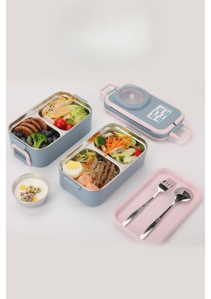 Içi Çelik Saklama Kabı 1200 ml VGN8023 Pembe