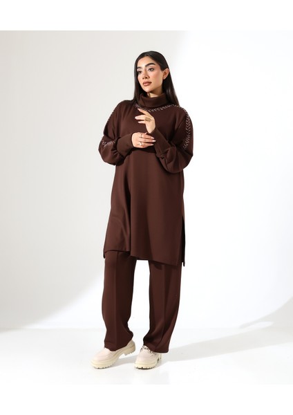 Yumuşak Dokulu Triko Detay Iki Parça Takım modelleri