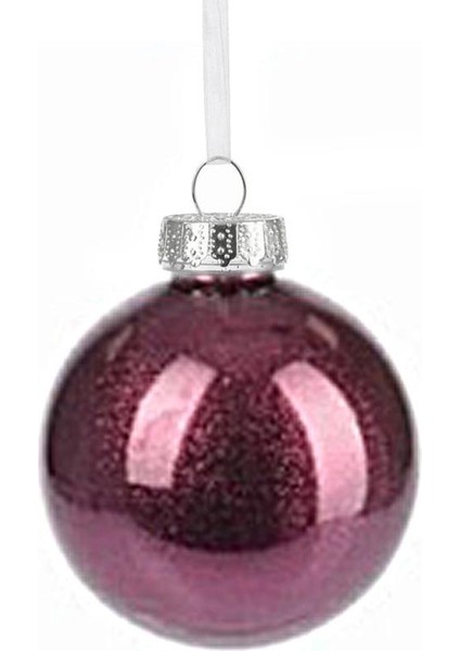 Yılbaşı Topu Koyu Kırmızı 8cm