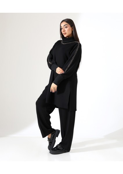 Yumuşak Dokulu Triko Detay Iki Parça Takım modelleri