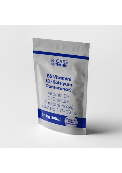 Vitamin B5 (D-Calcium Pantothenate) Toz Hammadde 0.1 kg (100G.)
