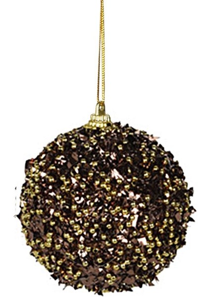 Yılbaşı Topu Kırçıllı Koyu Kahve 8cm