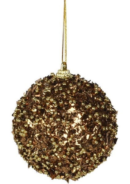 Yılbaşı Topu Kırçıllı Kahverengi 8cm