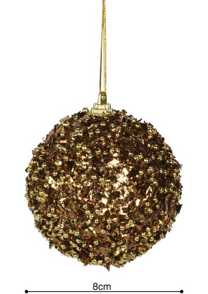 Yılbaşı Topu Kırçıllı Kahverengi 8cm fiyatları