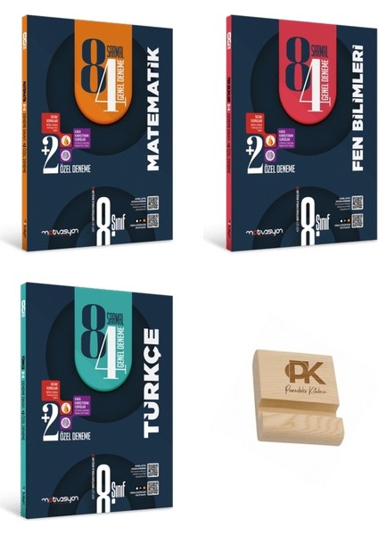 Motivasyon Lgs 8. Sınıf Matematik Fen Bilimleri ve Türkçe Deneme Seti + Telefon Standı