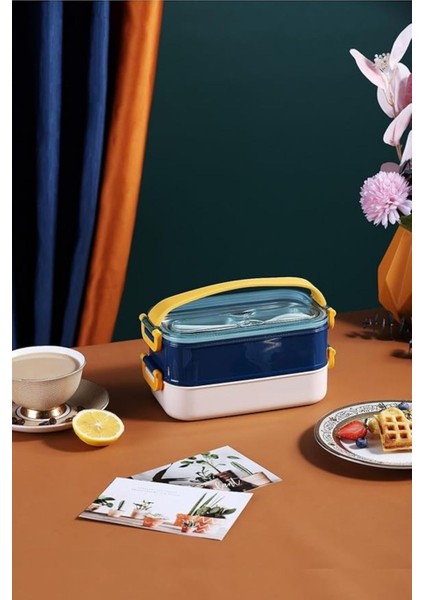 Içi Çelik Saklama Kabı 1400 ml XC-462 Mavi