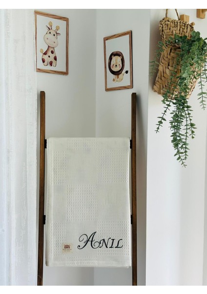 Ftbabycollection Çift Taraflı Kişiye Özel Isim Nakışlı Waffle Pike & Müslin Bebek BATTANIYESI 90X100 CM fiyatları