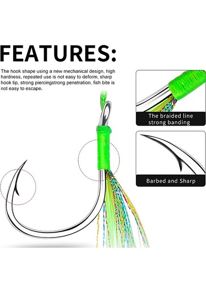 5/0 Numara 1 Adet Çiftli,glow Simli ,jig Asist,iğne Boyu 48 Mm, fiyatları