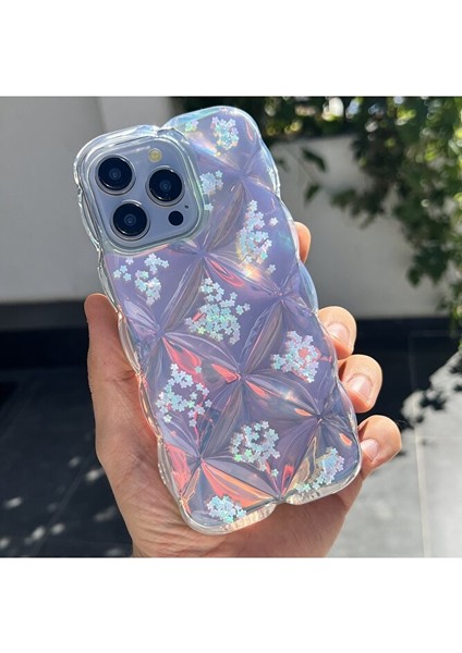 iPhone 15 Pro Max Hologramlı Baklava Desenli Kalın Şeffaf Telefon Kılıfı modelleri