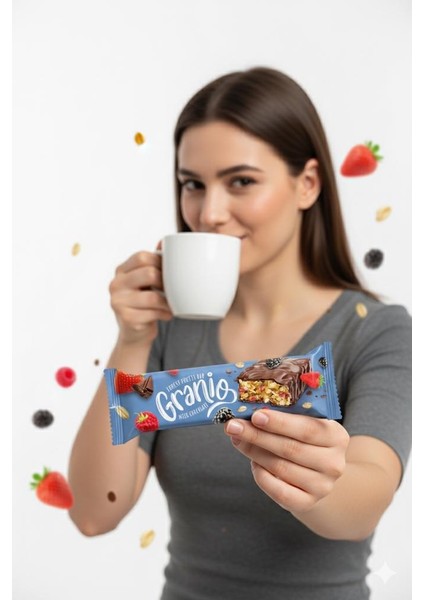 Sütlü Çikolata Kaplamalı Yulaf Ezmeli Kırmızı Meyveli Bar 40 gr x 12 Adet fiyatları