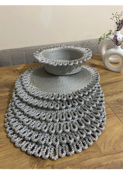 Galaxy Modern Jüt Supla ve Ekmeklik 7'li Set Gri fırsatları