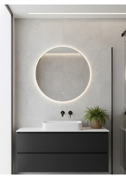 Akıllı Buhar Tutmaz 3 LED Işıklı Dekoratif Banyo Aynası cm